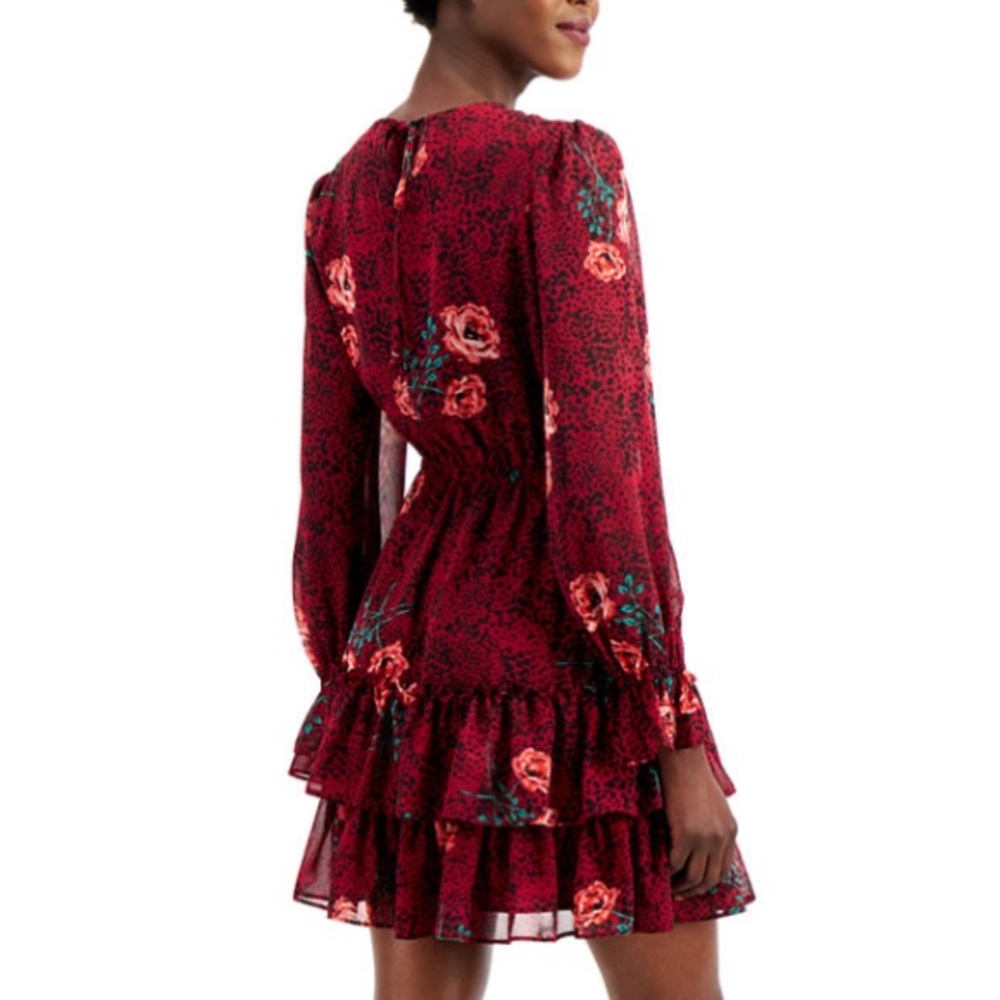Floral Ruffle Mini Dress. - Picture 2 of 8